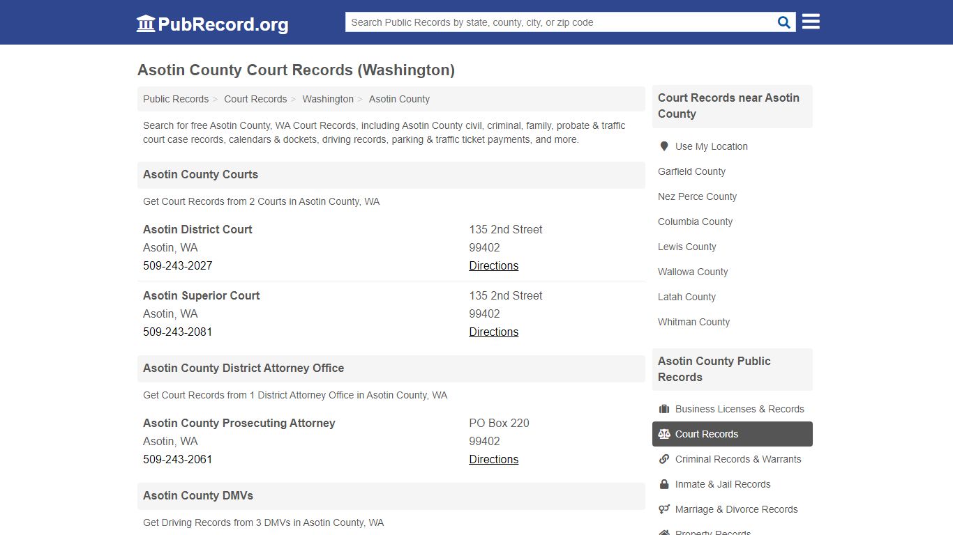 Free Asotin County Court Records (Washington Court Records)