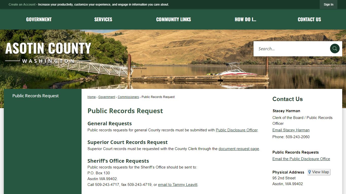 Public Records Request | Asotin County, WA